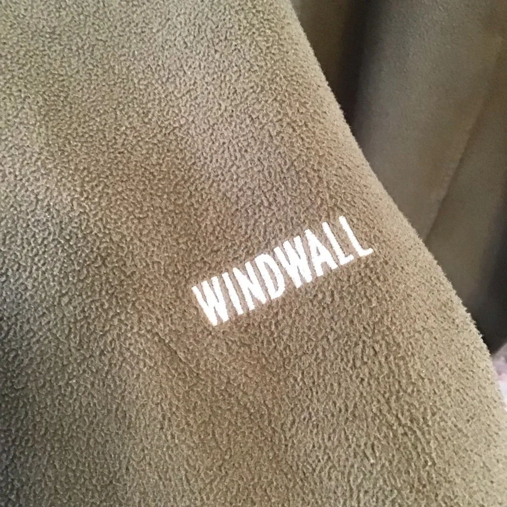 THE NORTH FACE Men’s WINDWALL Olive Green Fleece Full Zip Jacket L